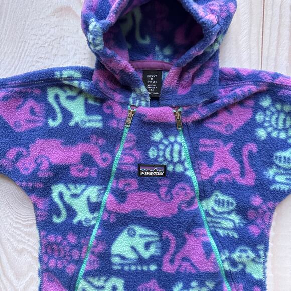 VTG Patagonia Baby Size 12-16lbs Synchilla Aztec Bunting Fleece Made in USA RARE - Picture 3 of 8